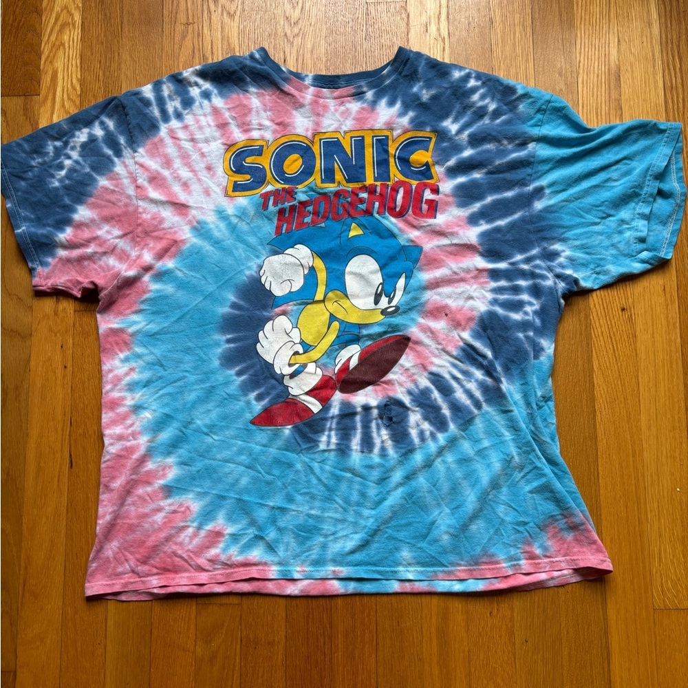 Sonic the Hedgehog Tie-Dye thrashed T-Shirt XL sega